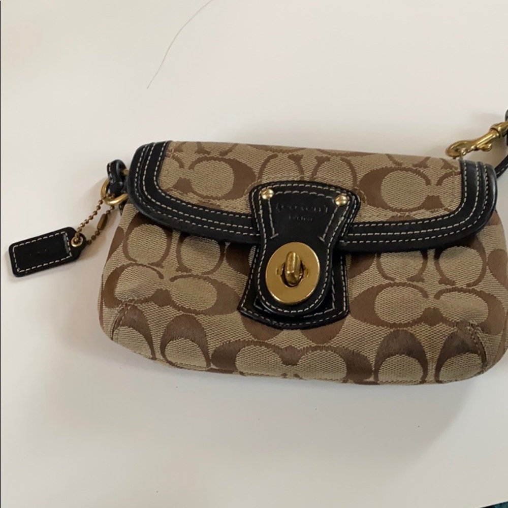 Coach signature wristlet